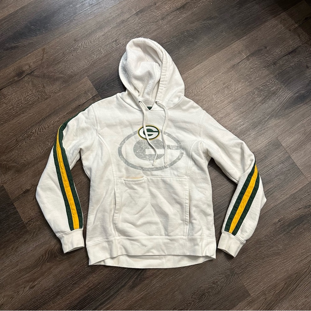 NFL Women's White Hoodie with Green Accent